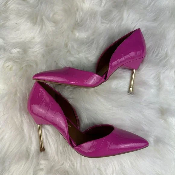 Kurt Geiger Bond 90 D'orsay Pumps in Bright Pink - Picture 3 of 6